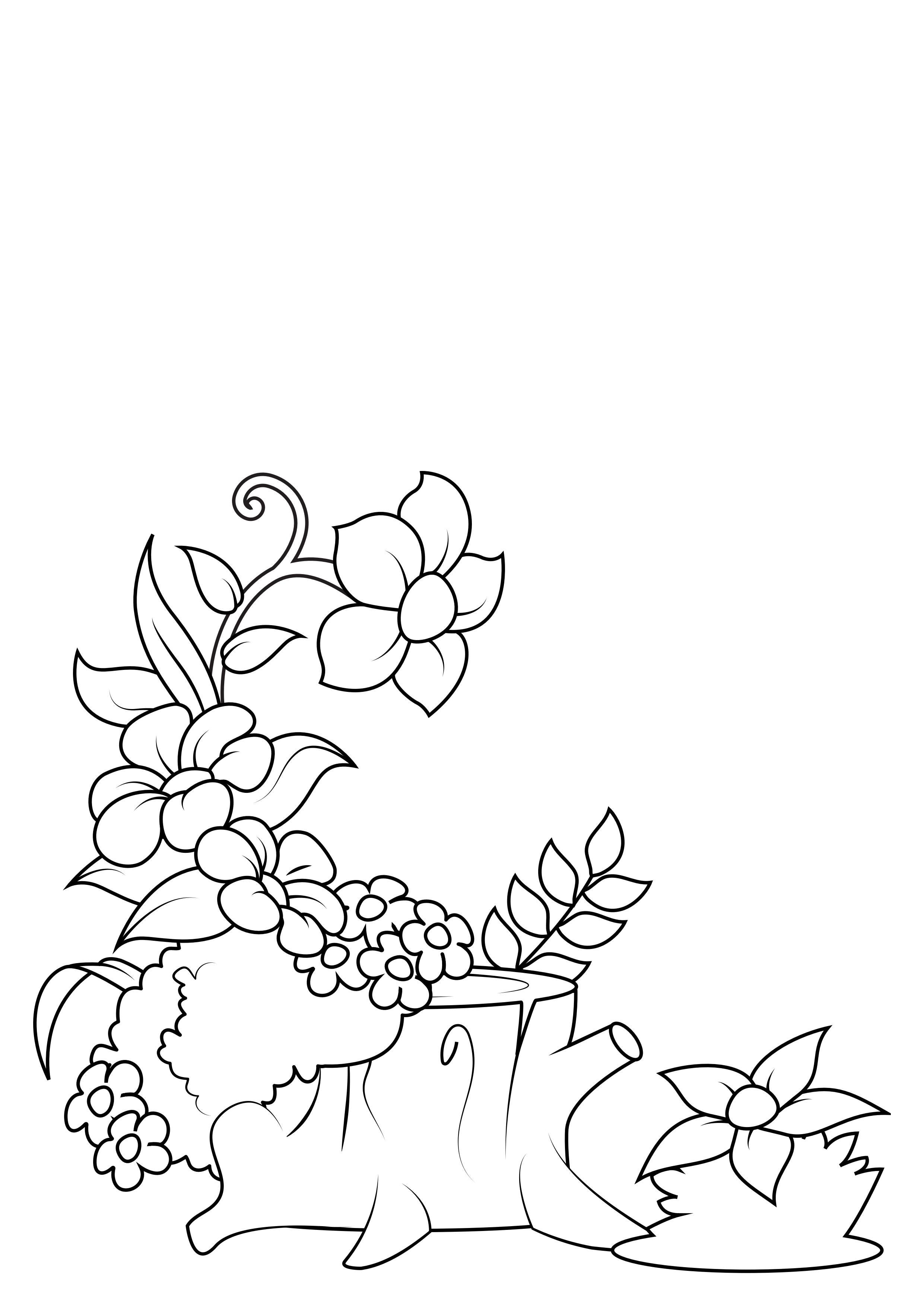 flores en el bosque Dibujo para colorear flores en el bosque