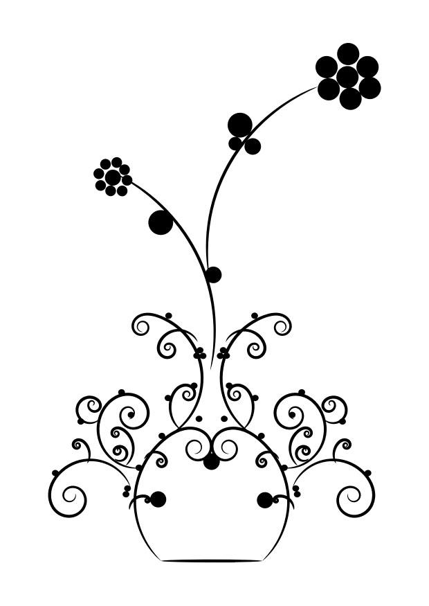 flores en jarrA³n Dibujo para colorear flores en jarrA³n