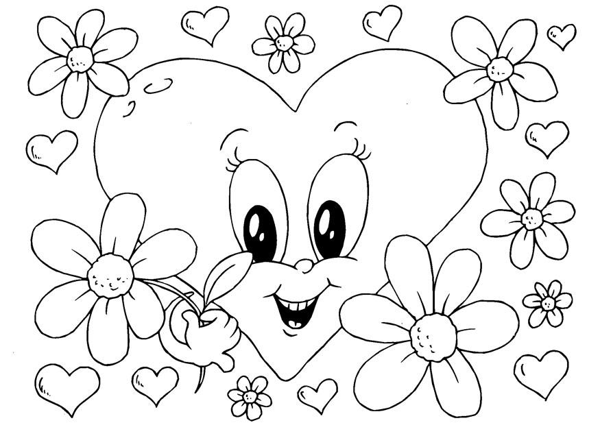 flores - san valentAn Dibujo para colorear flores - san valentAn