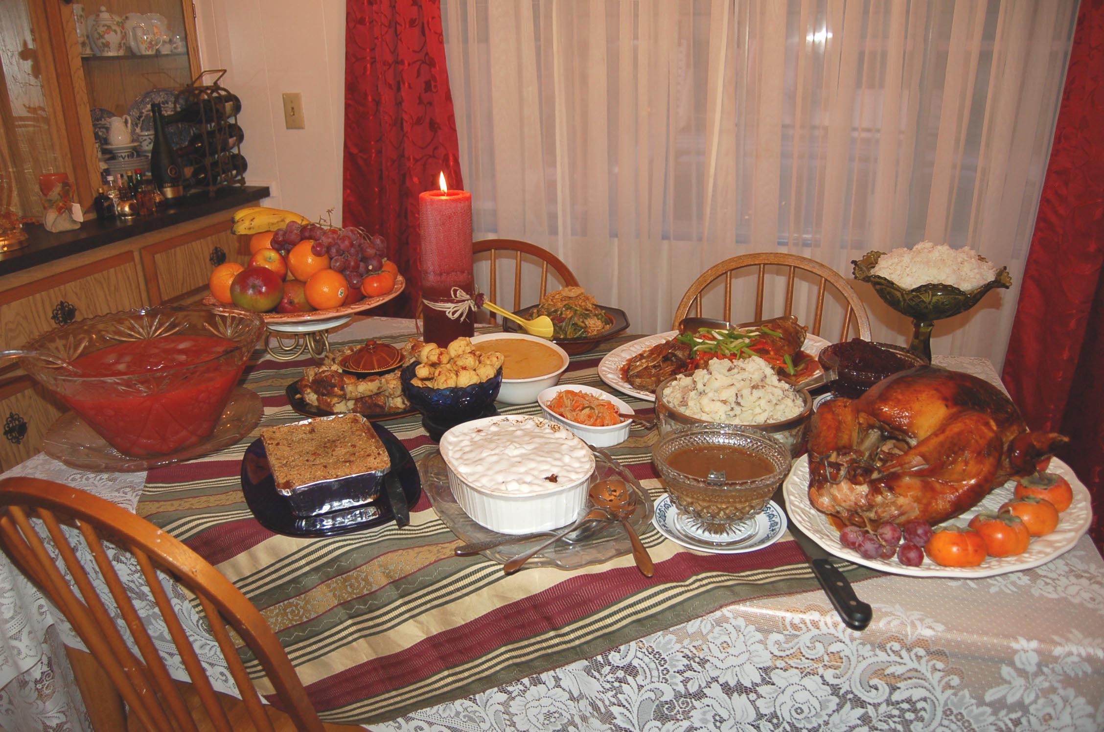 Foto comida de acciA³n de gracias