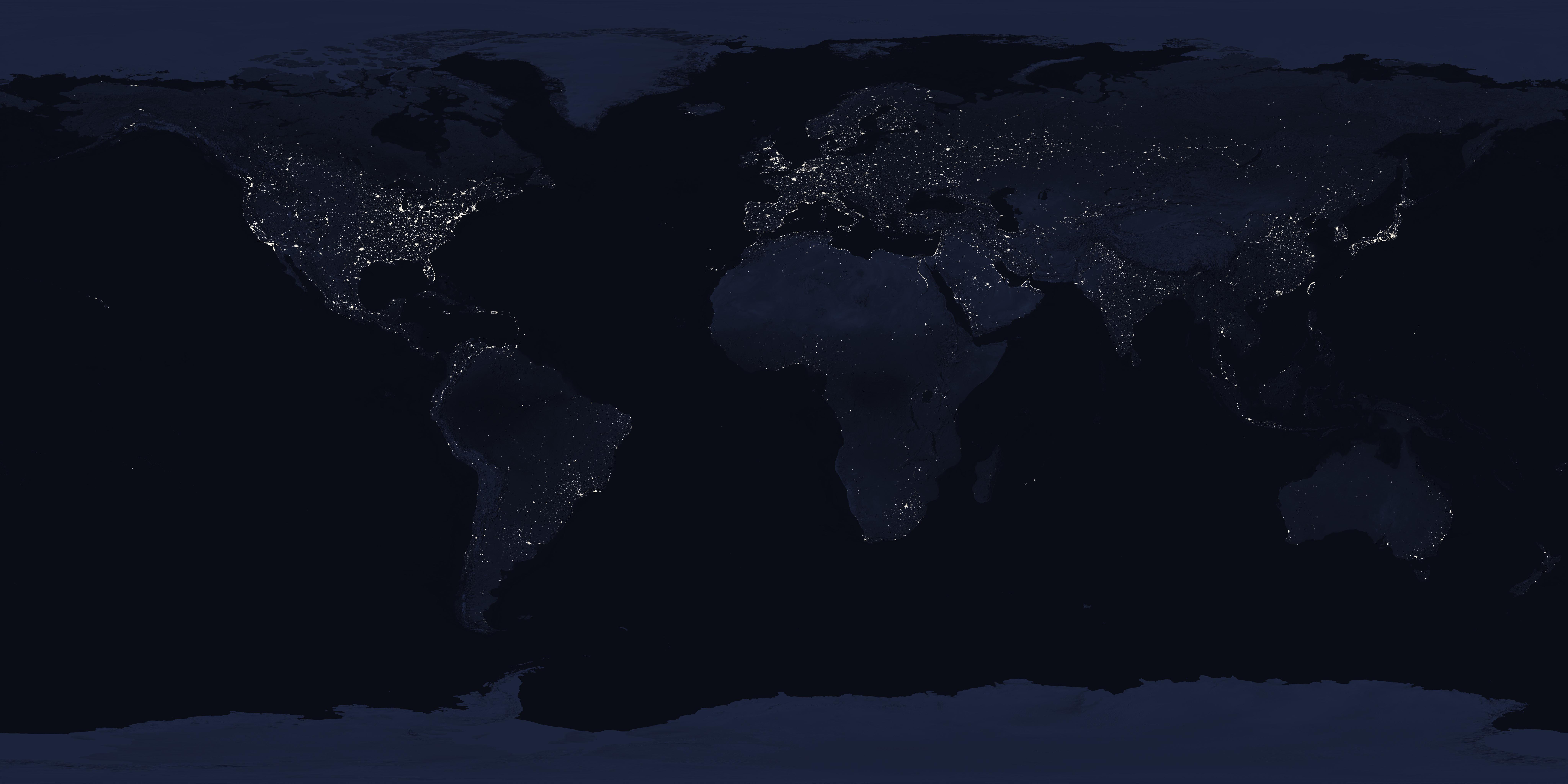 Foto la tierra por la noche