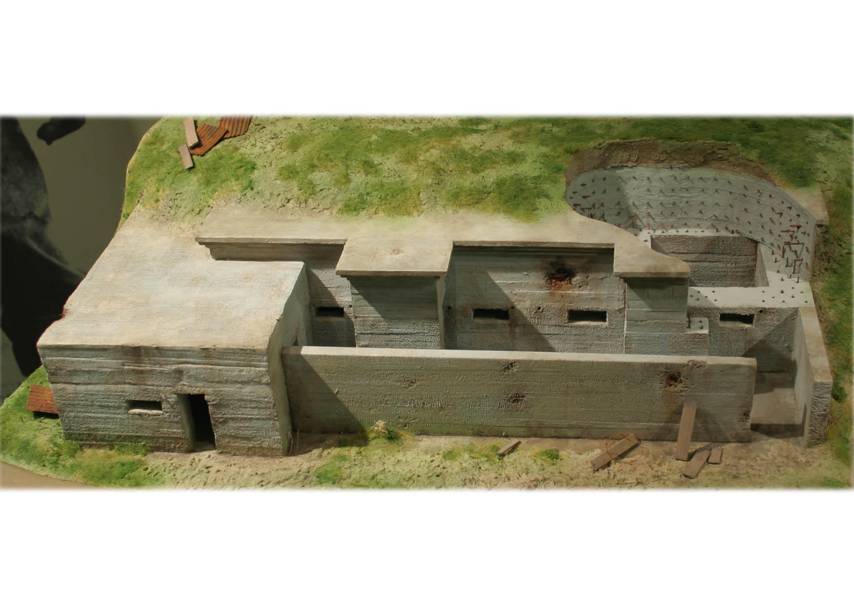 Foto maqueta de bunker alemA¡n de 1916
