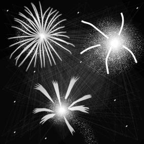 Dibujo para colorear fuegos artificiales
