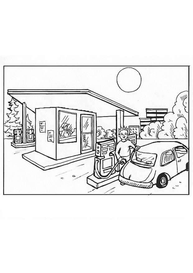 Dibujo para colorear gasolinera