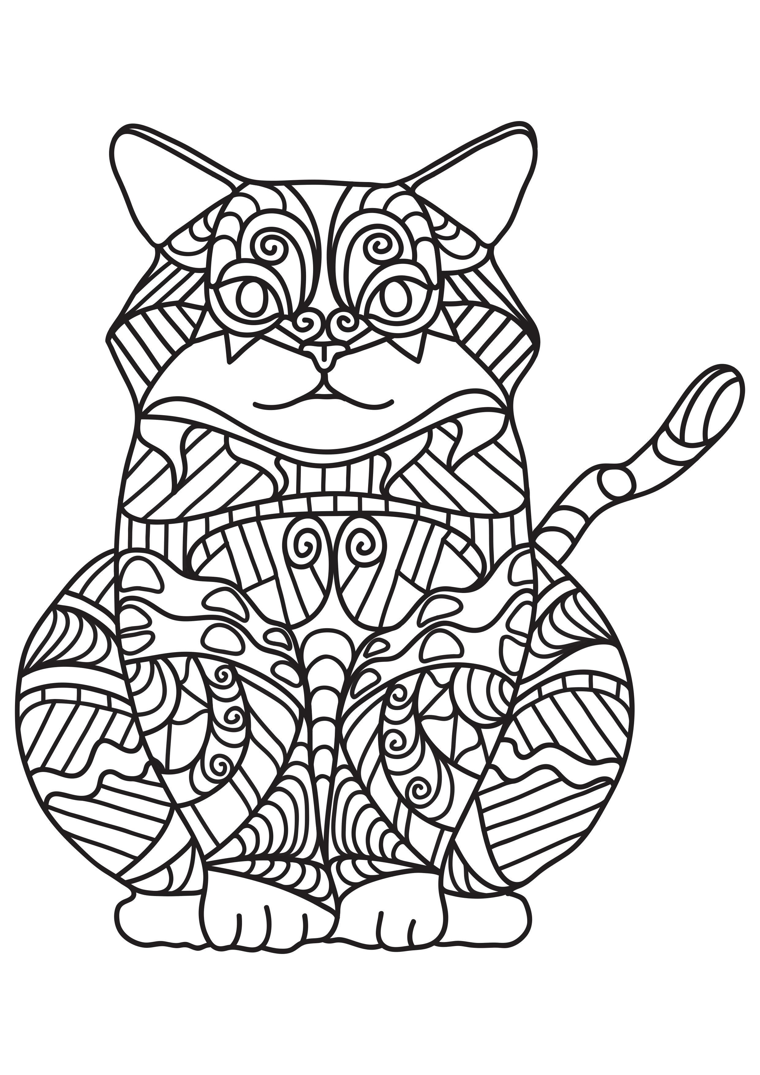 gato gordo Dibujo para colorear gato gordo