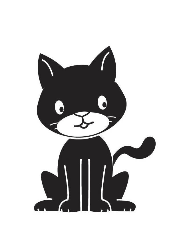 gato negro Dibujo para colorear gato negro