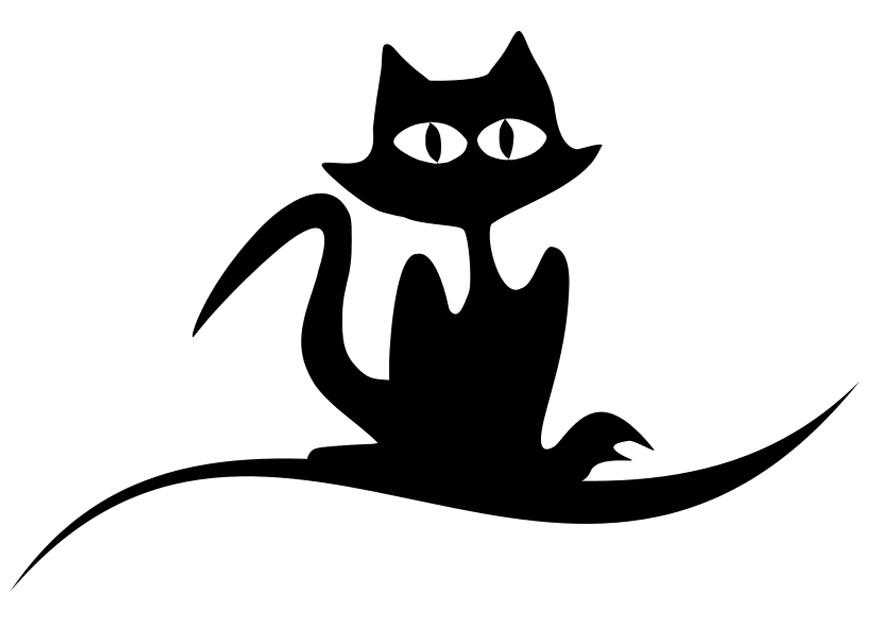 gato negro Dibujo para colorear gato negro