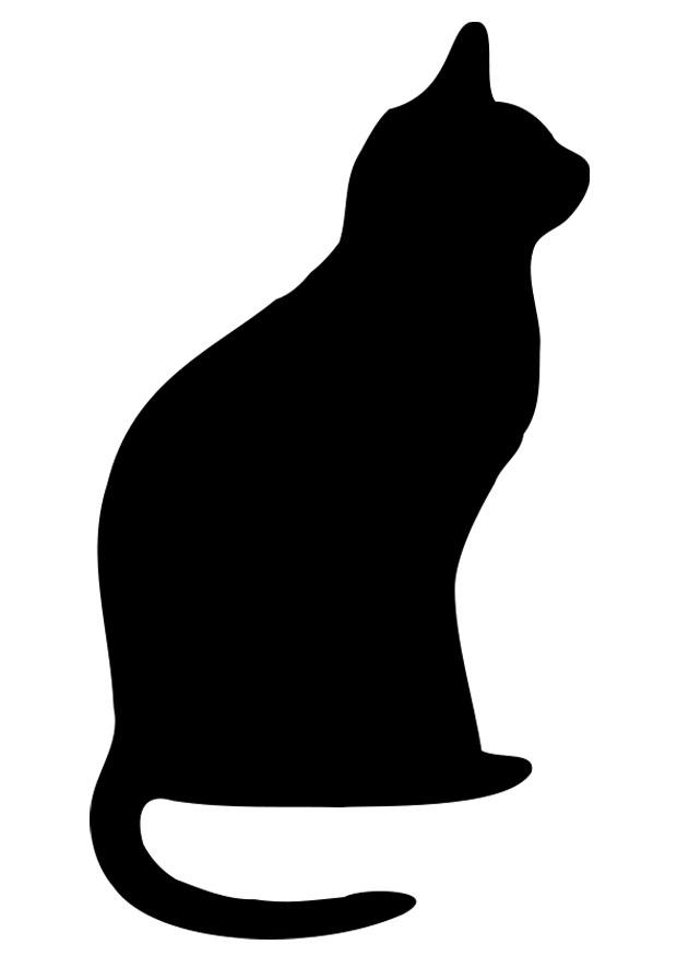 gato negro Dibujo para colorear gato negro