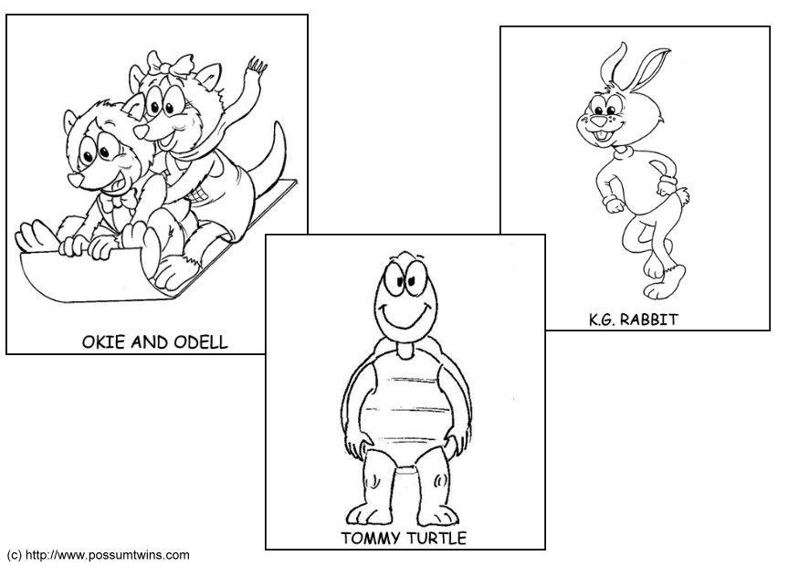 gemelas possum Dibujo para colorear gemelas possum