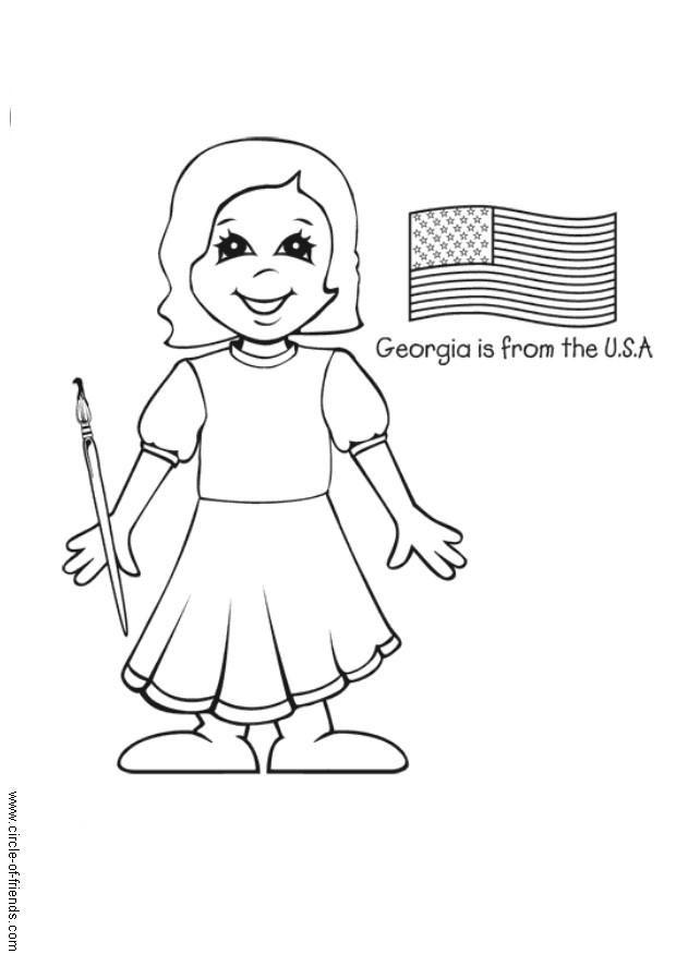 georgia de eeuu Dibujo para colorear georgia de eeuu