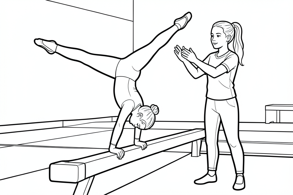Dibujo para colorear gimnasta 