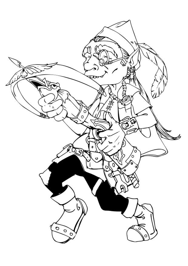 Dibujo para colorear gnome- gnomo