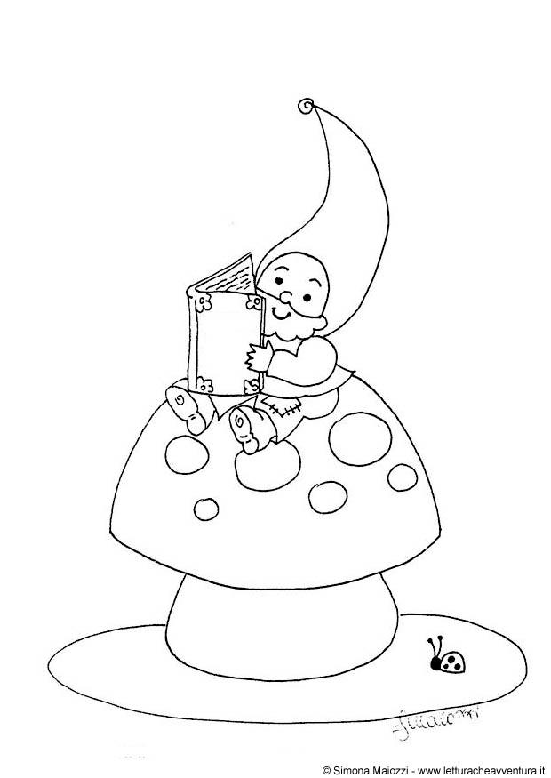 Dibujo para colorear gnomo