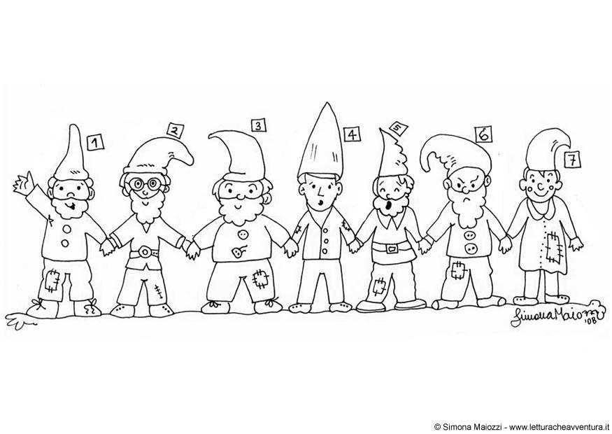 Dibujo para colorear gnomos