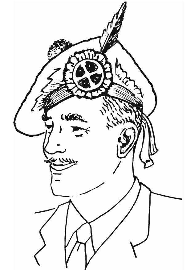 gorra escocesa Dibujo para colorear gorra escocesa