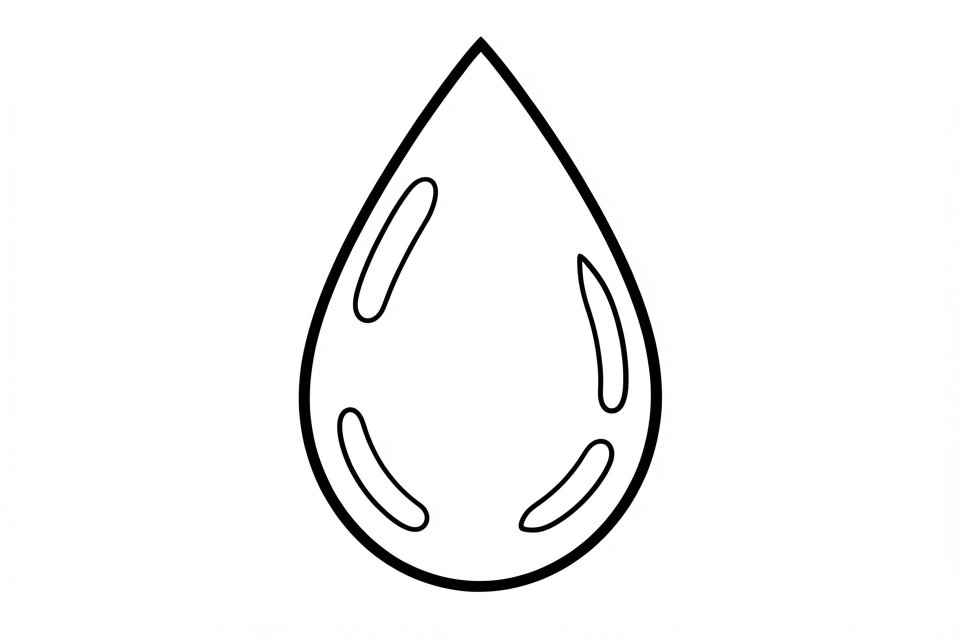 Dibujo para colorear gota de agua