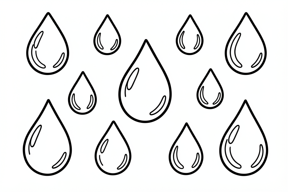 gotas de agua Dibujo para colorear gotas de agua