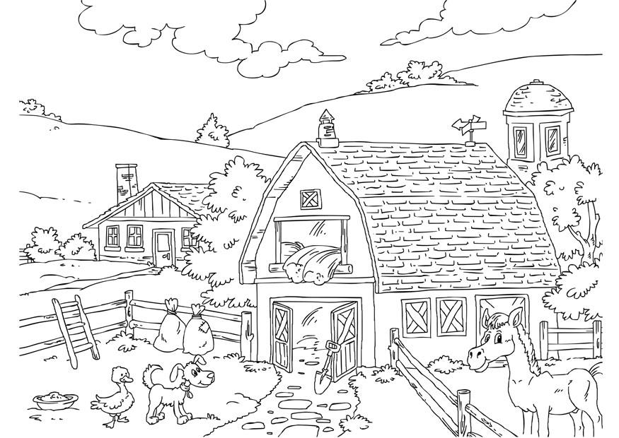 Dibujo para colorear granja