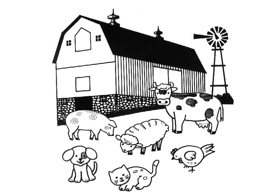Dibujo para colorear granja
