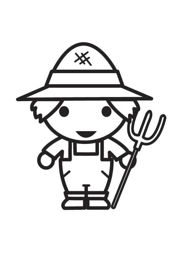 granjero Dibujo para colorear granjero