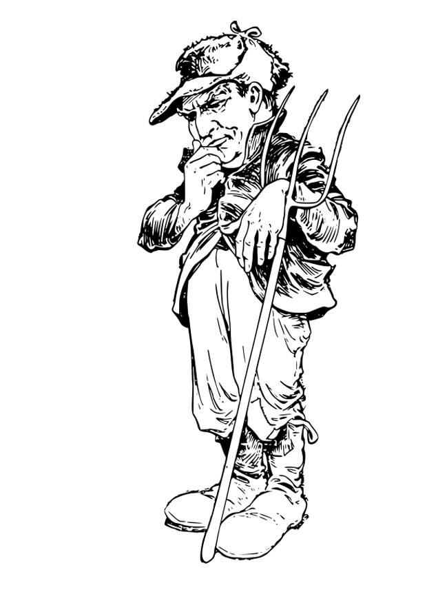 granjero Dibujo para colorear granjero