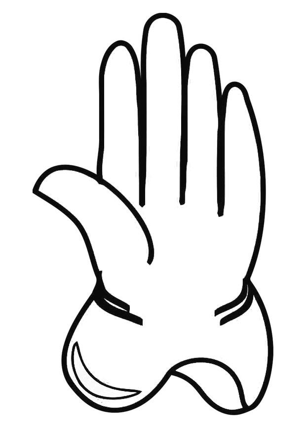 guante Dibujo para colorear guante