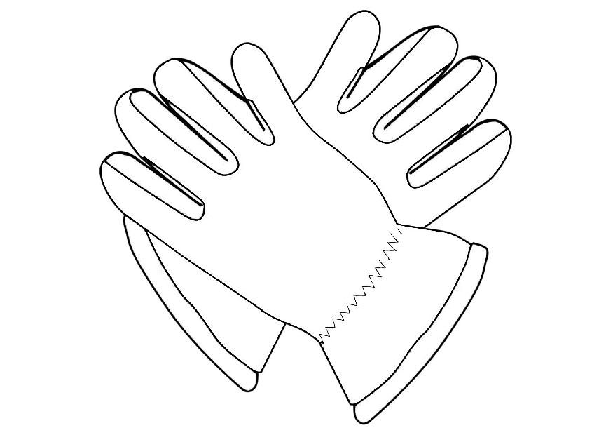 guantes Dibujo para colorear guantes