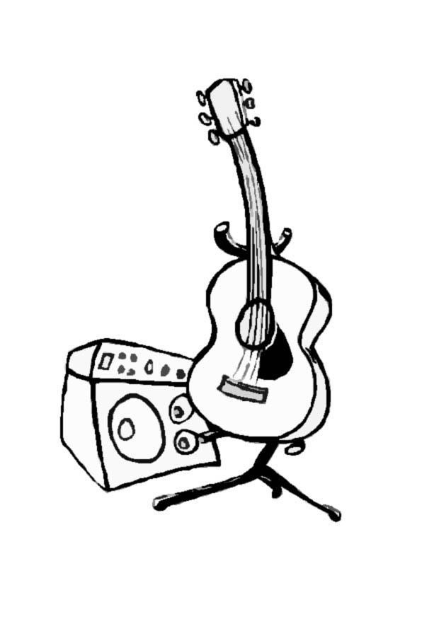 guitarra Dibujo para colorear guitarra