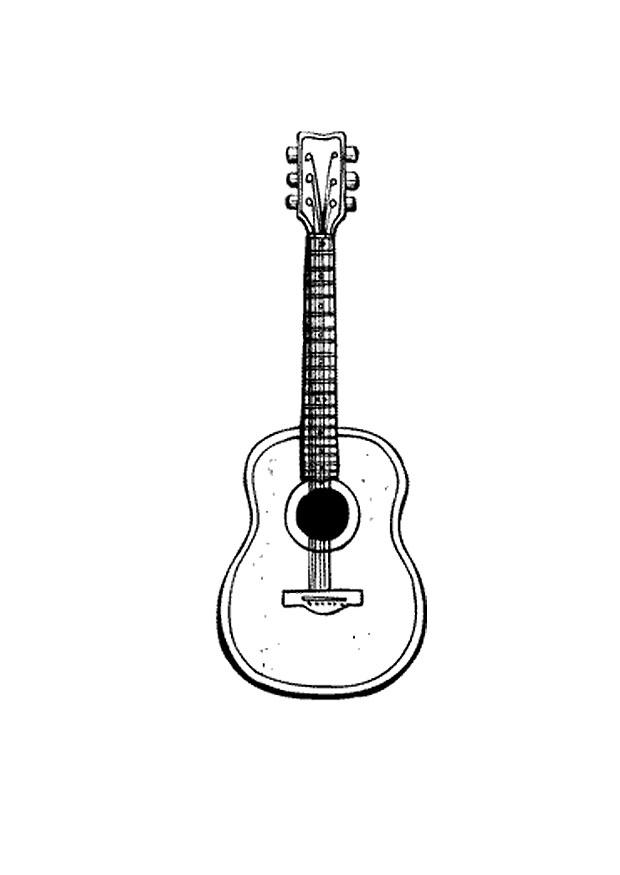 Dibujo para colorear guitarra