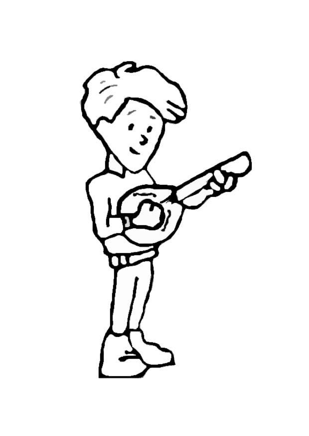guitarrista Dibujo para colorear guitarrista