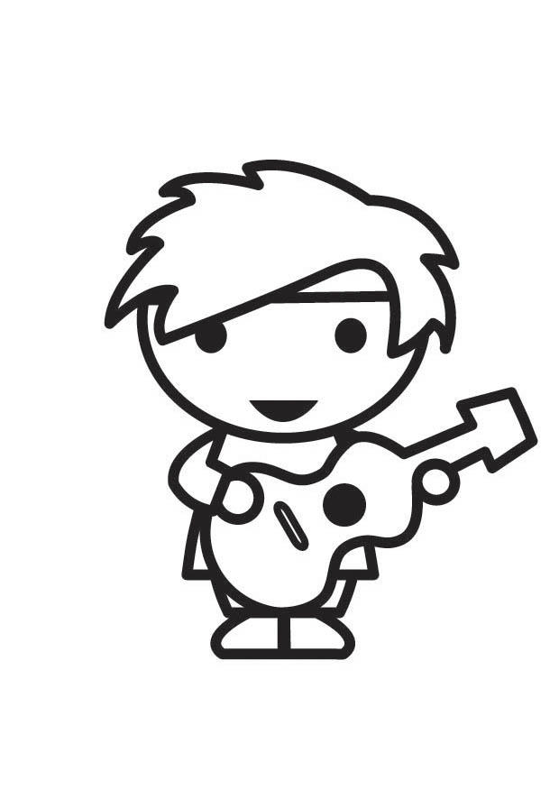 guitarrista Dibujo para colorear guitarrista