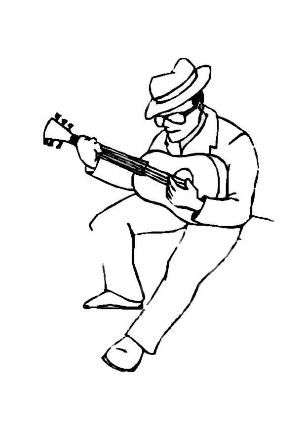 guitarrista Dibujo para colorear guitarrista