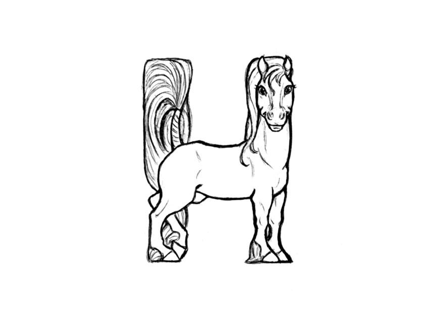 h-horse Dibujo para colorear h-horse