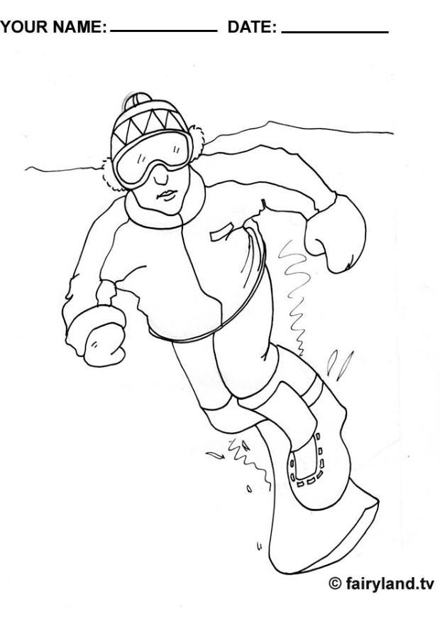 hacer snowboard Dibujo para colorear hacer snowboard