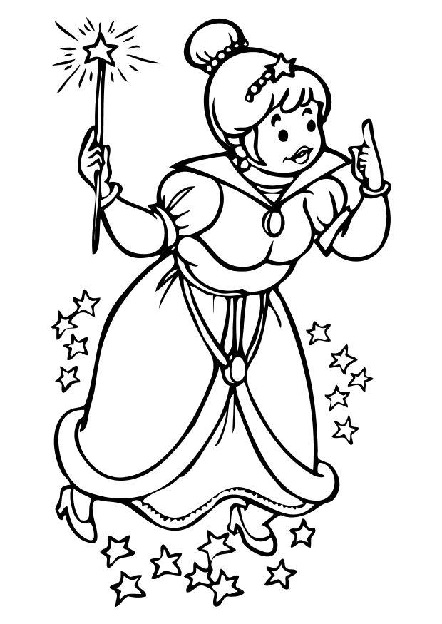 Dibujo para colorear hada