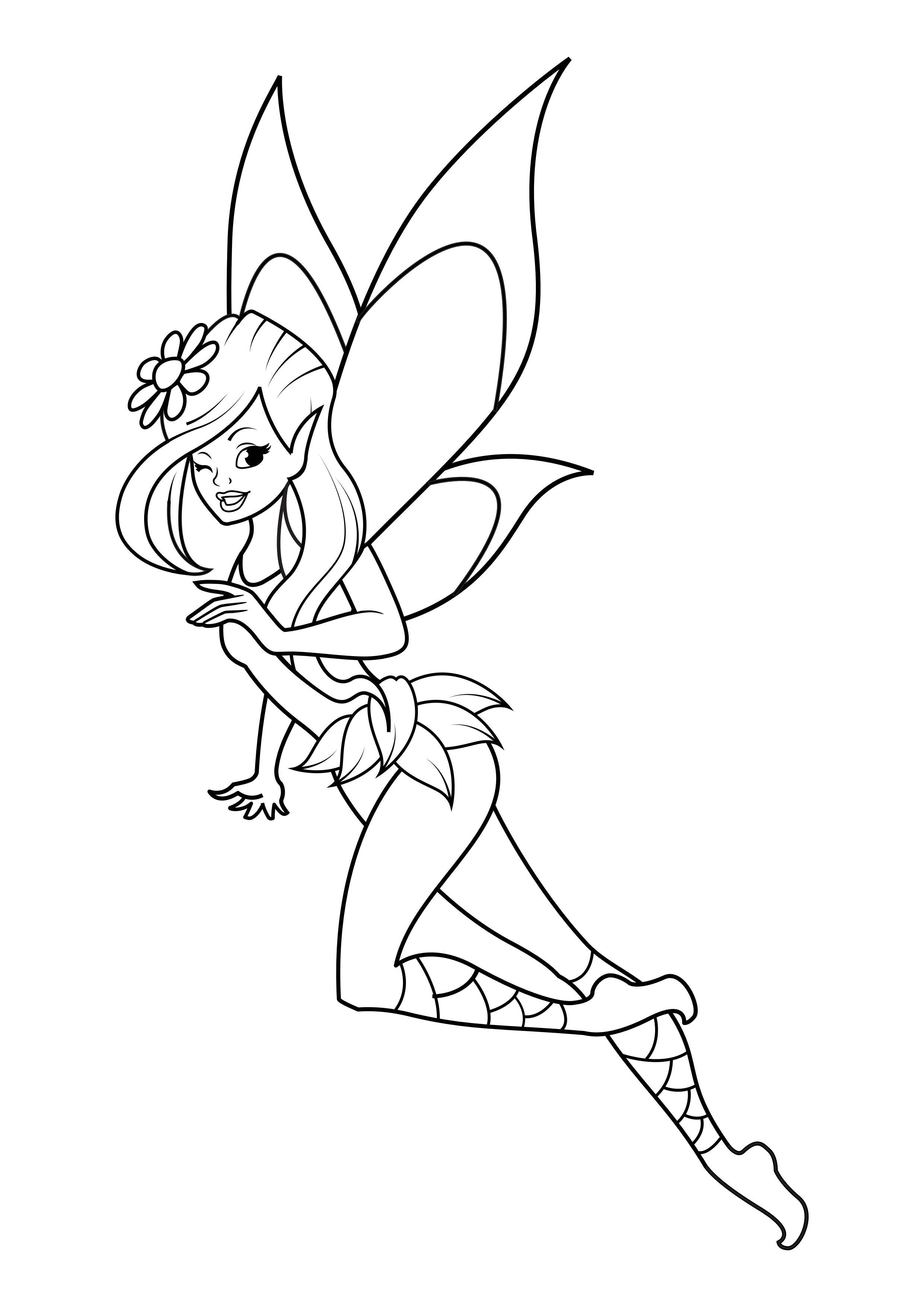 hada con guino Dibujo para colorear hada con guino