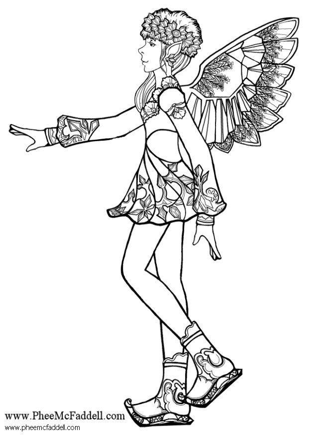 hada copo de nieve Dibujo para colorear hada copo de nieve
