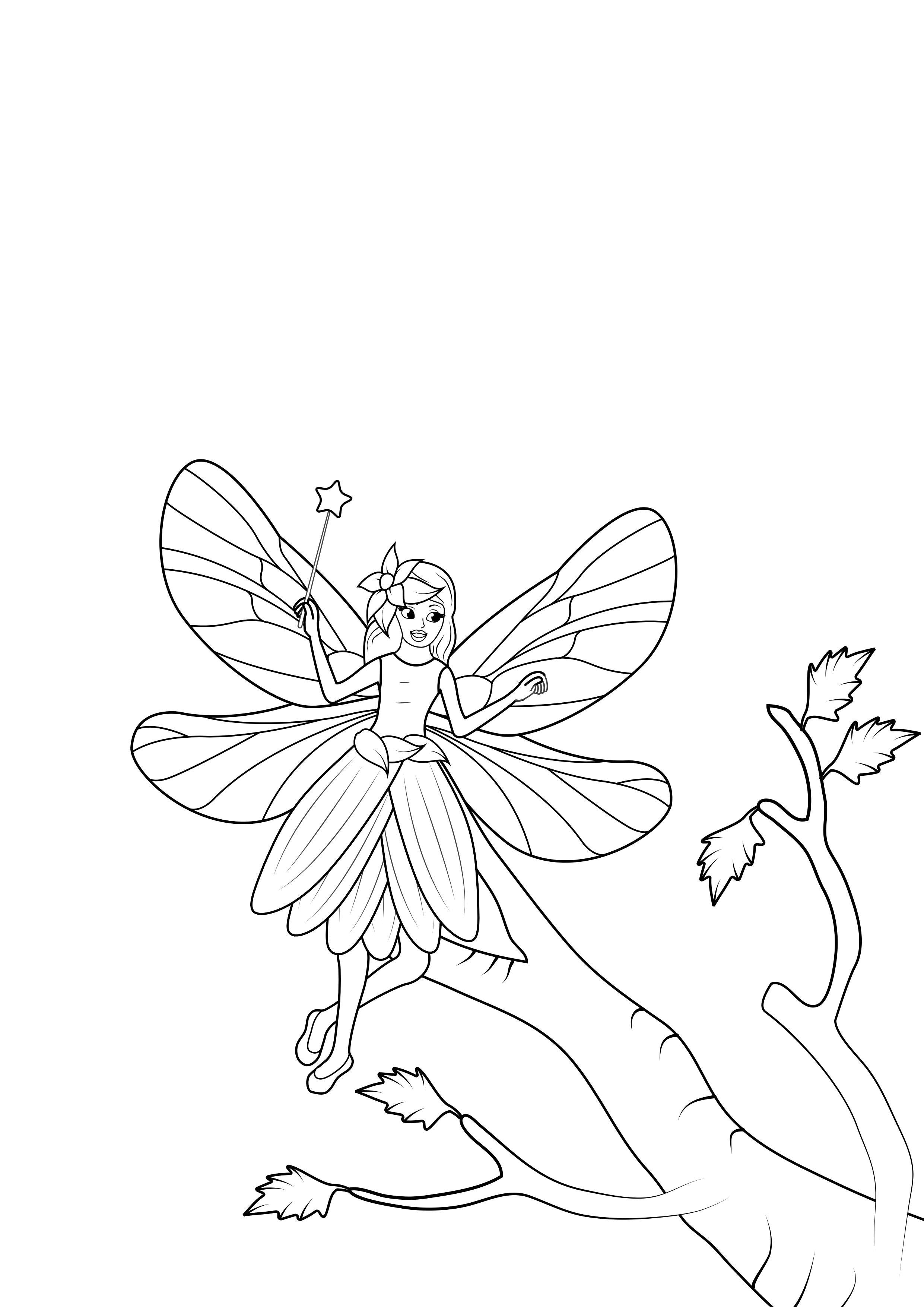 hada en el A¡rbol Dibujo para colorear hada en el A¡rbol