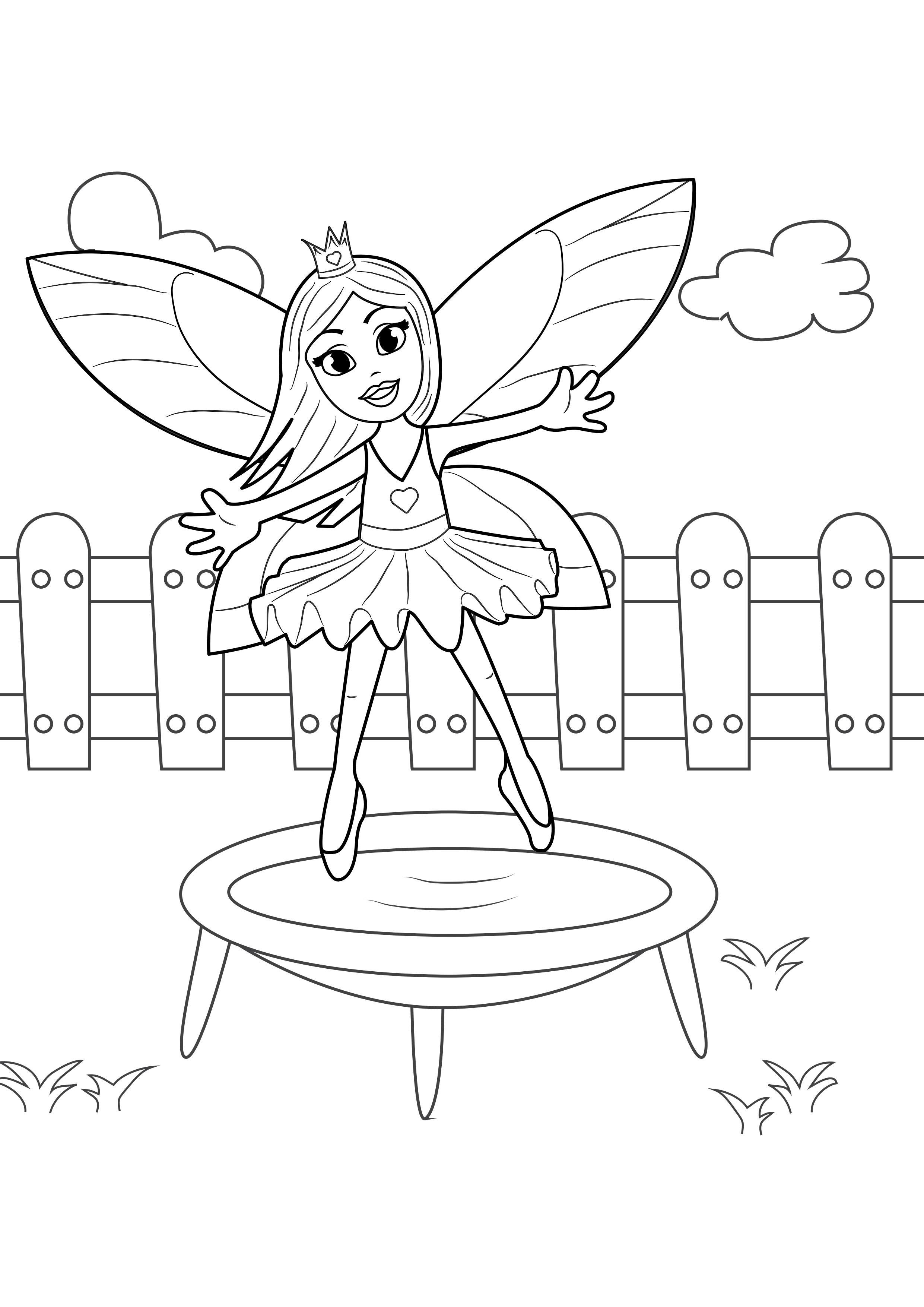 hada en el trampolAn Dibujo para colorear hada en el trampolAn