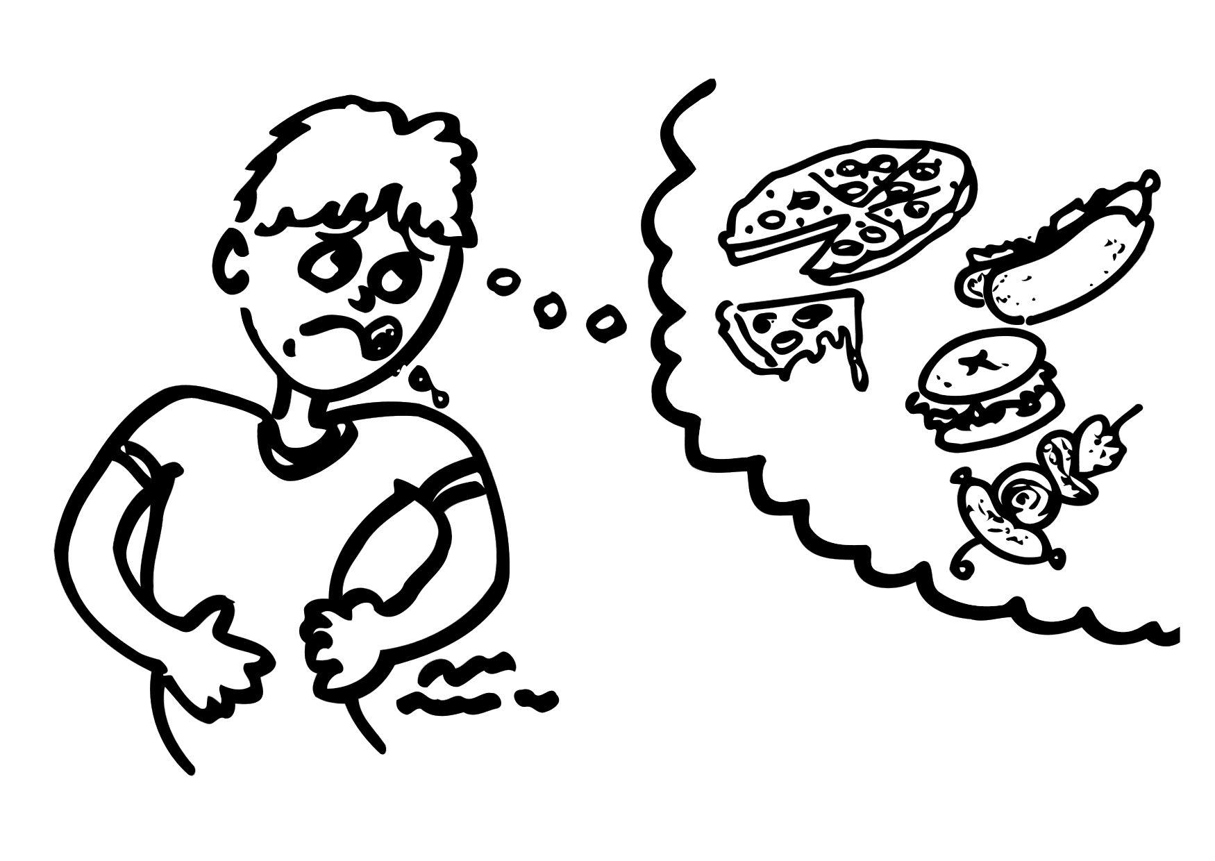 Dibujo para colorear hambre