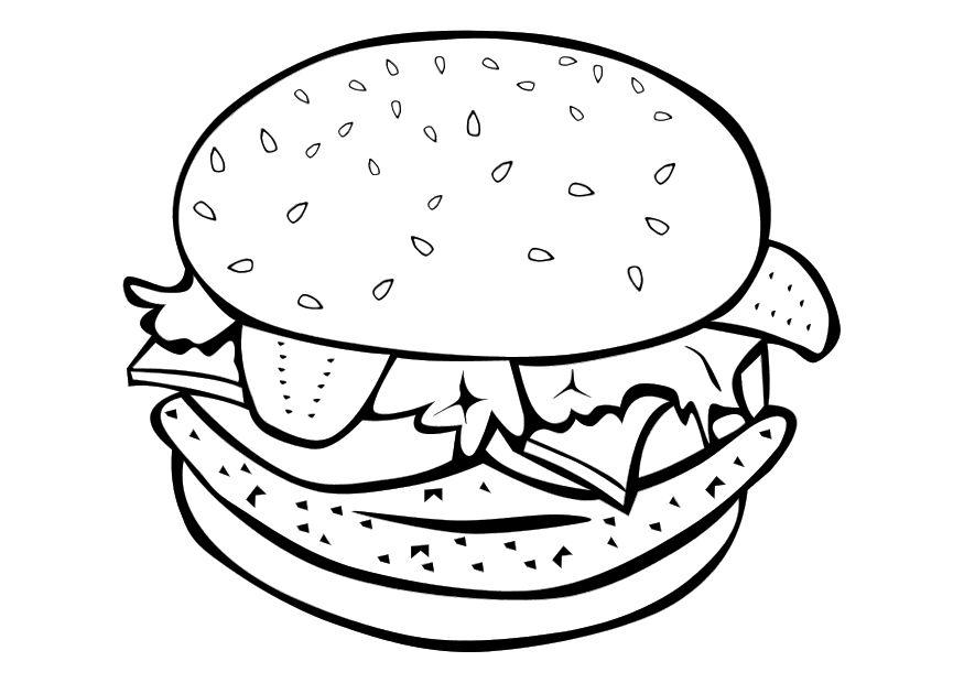 hamburguesa Dibujo para colorear hamburguesa
