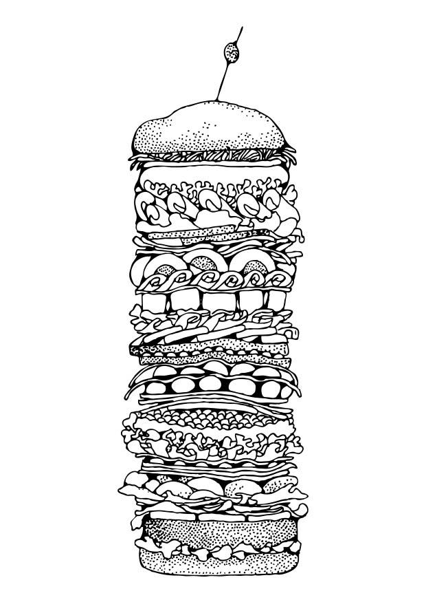 hamburguesa Dibujo para colorear hamburguesa