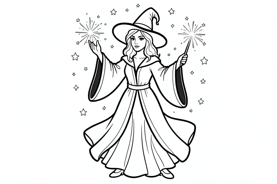 hechicera Dibujo para colorear hechicera
