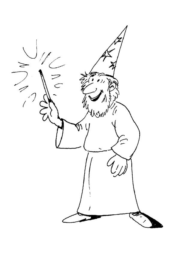 Dibujo para colorear hechicero