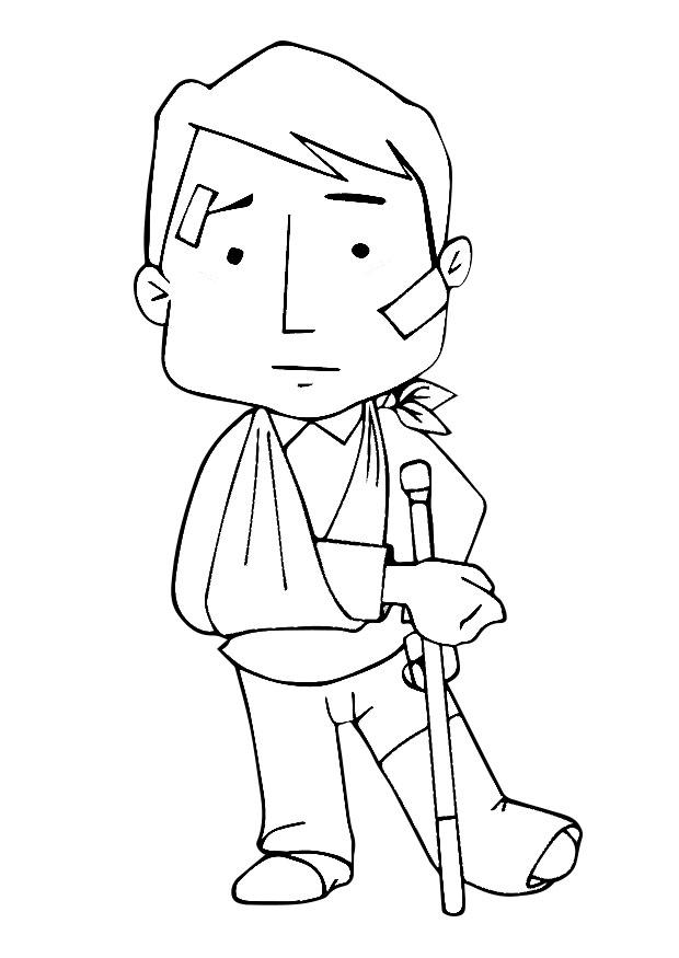 herido Dibujo para colorear herido