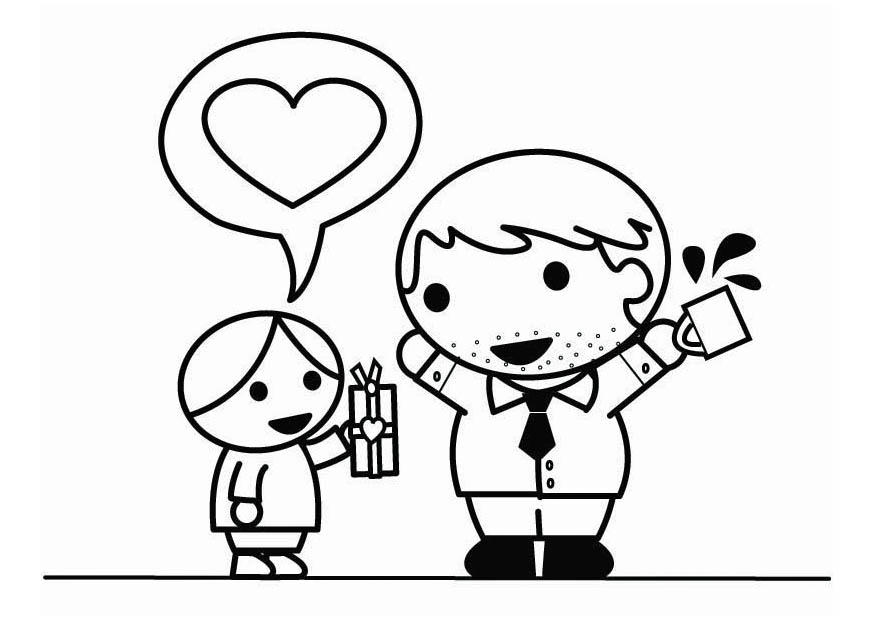hijo en el dAa del padre Dibujo para colorear hijo en el dAa del padre