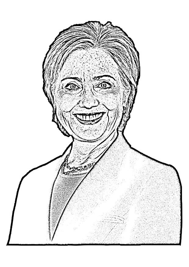Dibujo para colorear hillary clinton
