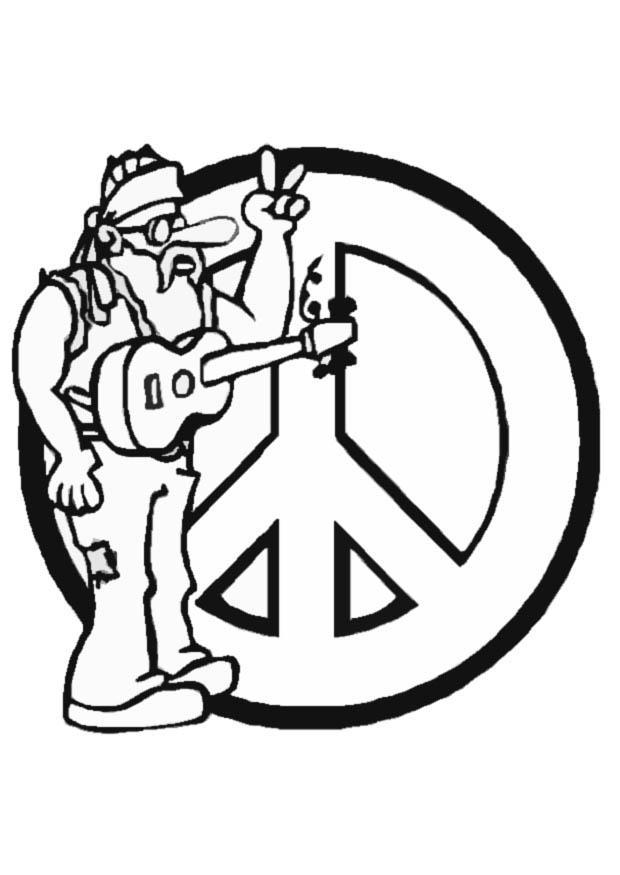 hippie Dibujo para colorear hippie