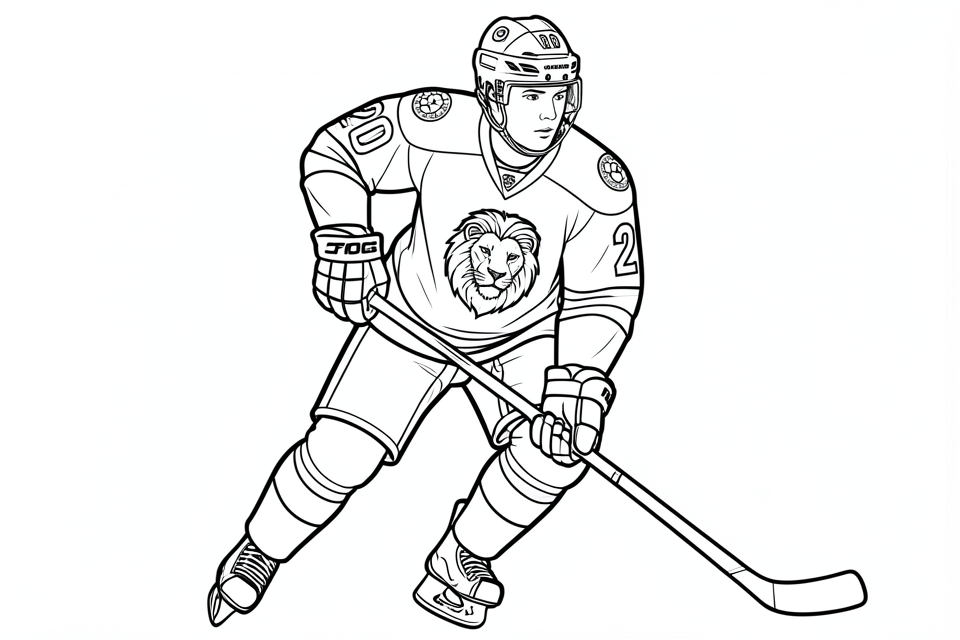Dibujo para colorear hockey sobre hielo