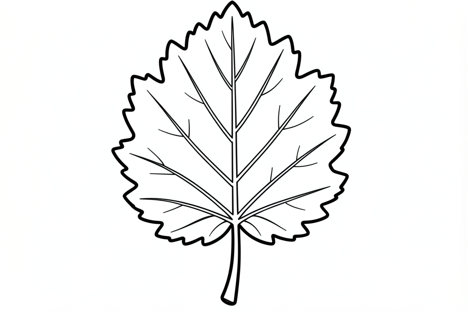 hoja Dibujo para colorear hoja
